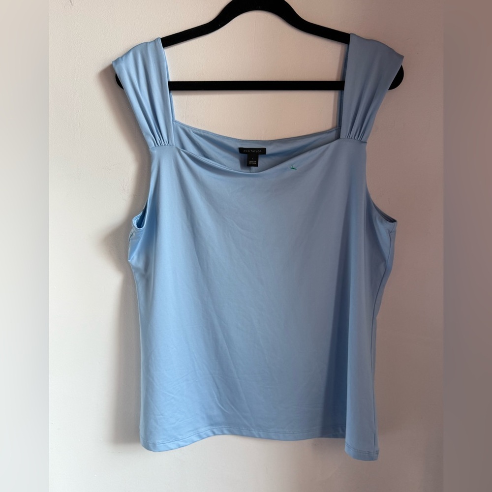 Ann  Taylor Elegant Blue Sleeveless Top